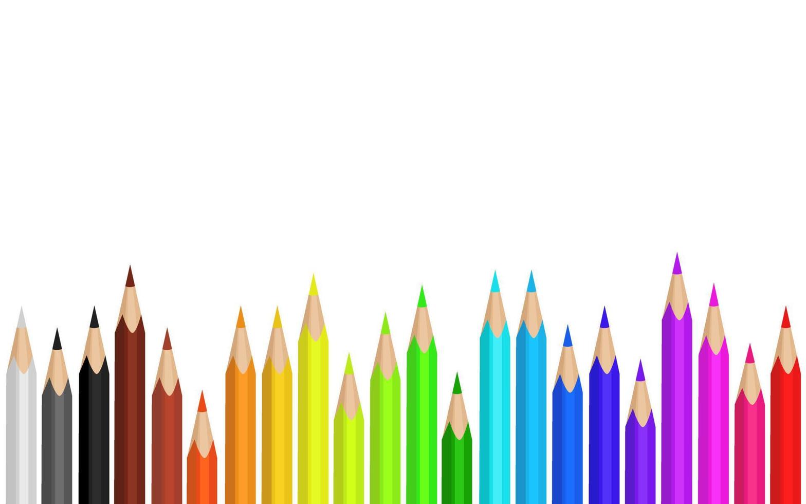 pencil colors isolated on white background vector