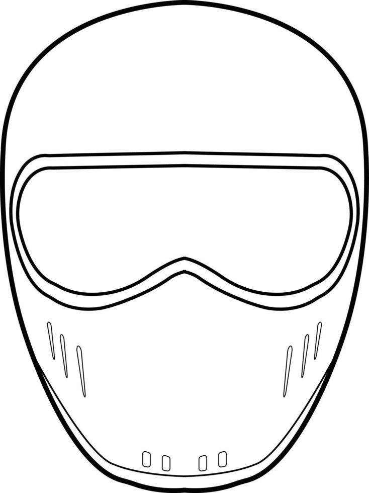 arte de línea de casco de cara completa vector