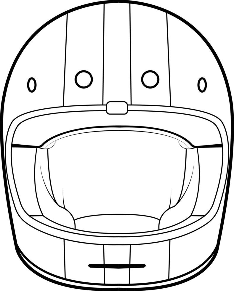 Full Face Helmet Line Art vector