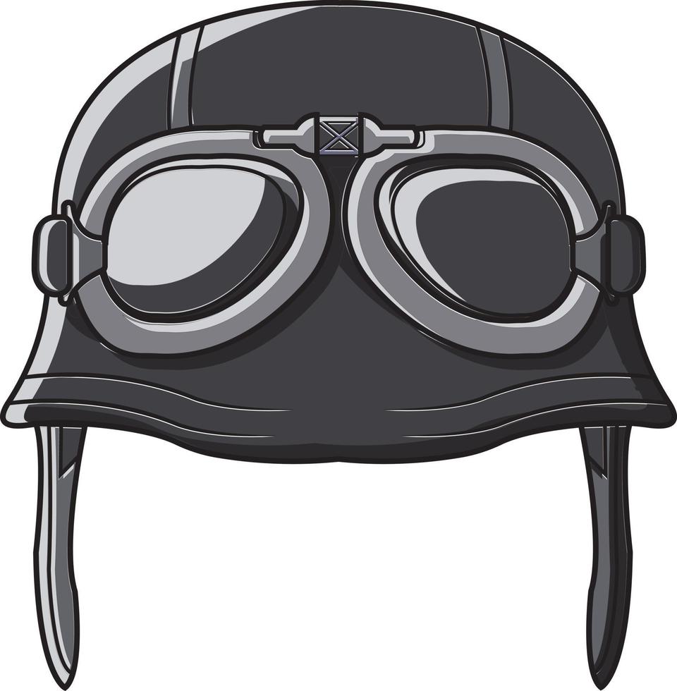 casco retro negro vector
