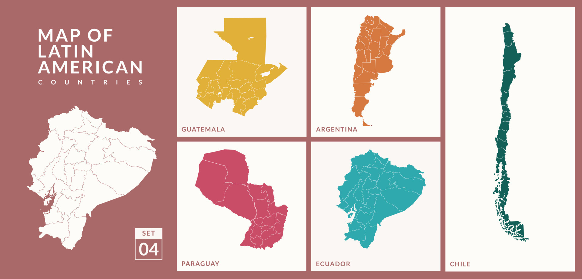 maps of latin American countries - Maps Of Latin American Countries Colombia Costa Rica Guatemala Nicaragua Ecuador El Salvador Illustration Vector