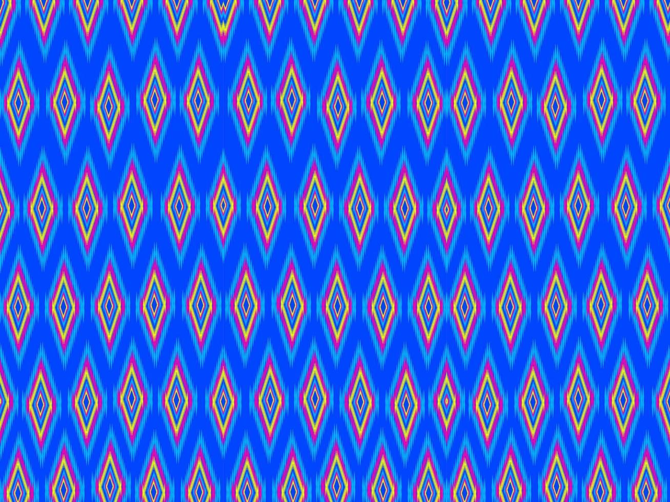 Traditional geometric ethnic embroidered ikat fabric pattern vector