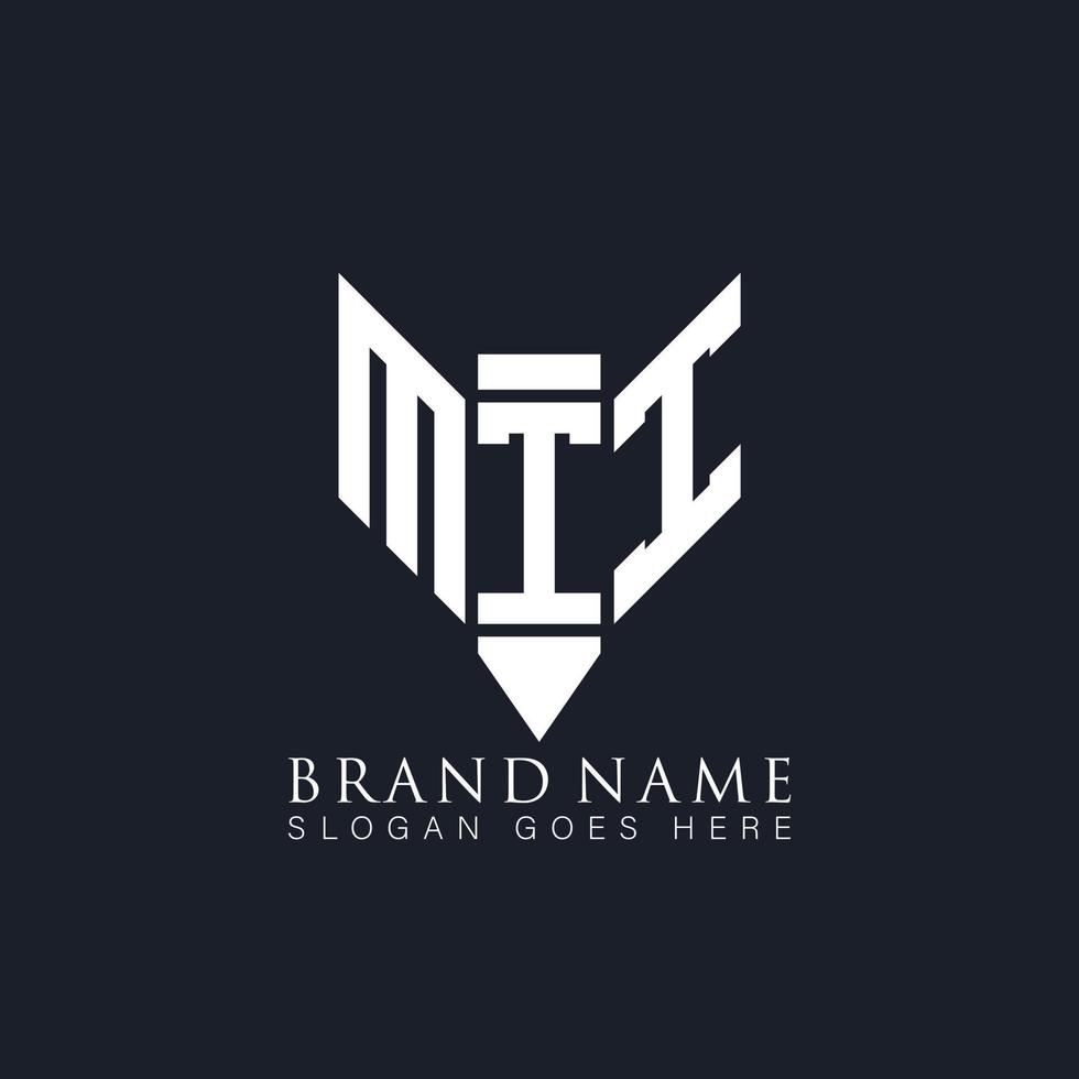 MTI letter logo design on black background. MTI creative monogram pencil initials letter logo concept. MTI Unique modern flat abstract vector logo design.