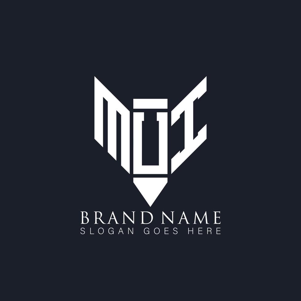 MUT letter logo design on black background. MUT creative monogram pencil initials letter logo concept. MUT Unique modern flat abstract vector logo design.