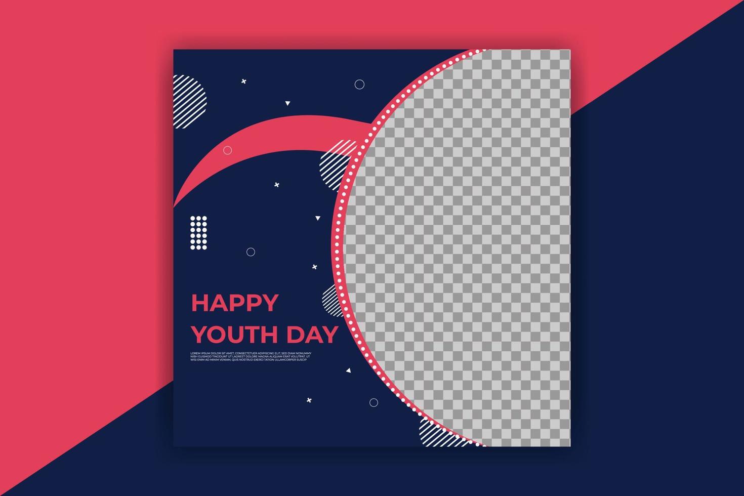happy youth day social media banner template vector