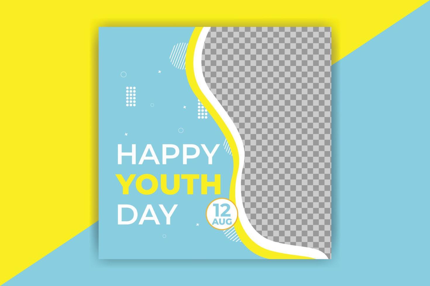 international youth day social media banner vector