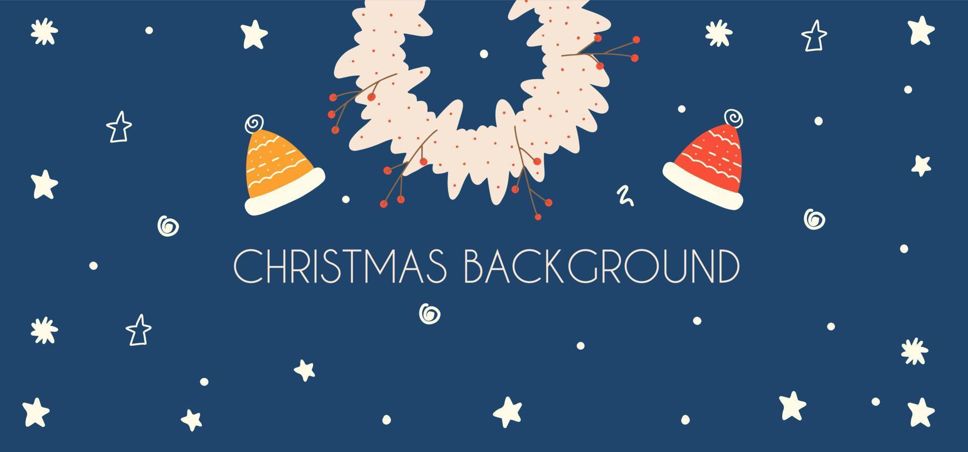 Christmas banner, background. Vector illustration in flat style