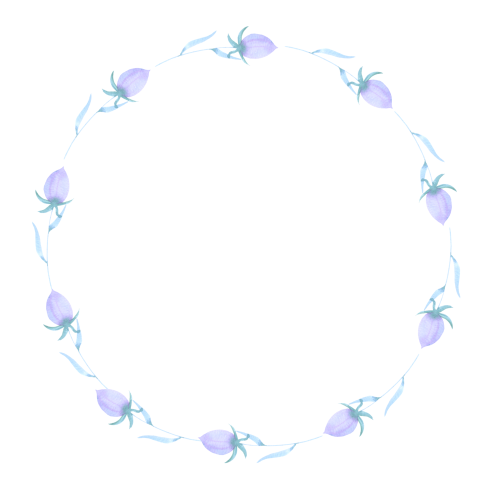 aquarelle de couronne de fleurs png