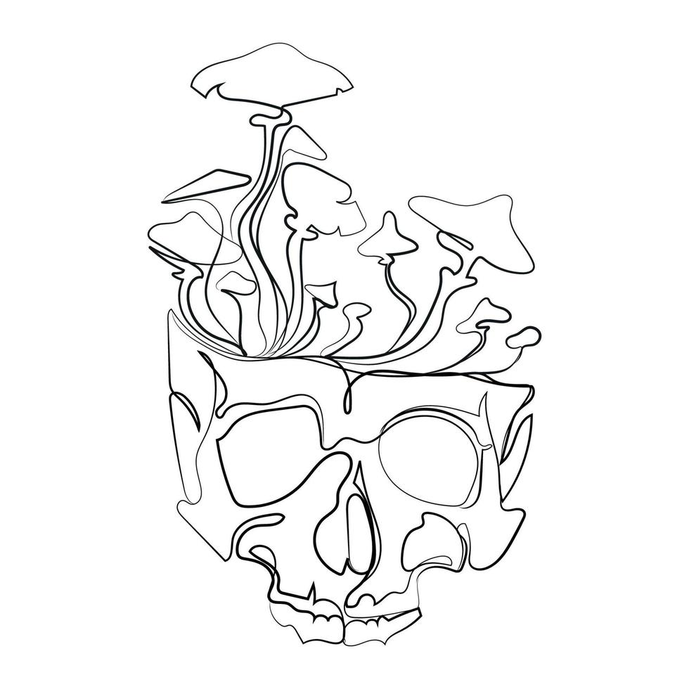 Human skull and mushroom sprouted sketch Line drawing vector abstract art,hand drawn design for emblem,print,logo,sign,tattoo art design 10826699 Vector Art at Vecteezy Human skull and mushroom sprouted sketch Line drawing vector abstract art,hand drawn design for emblem,print,logo,sign,tattoo art design 10826699 Vector Art at Vecteezy