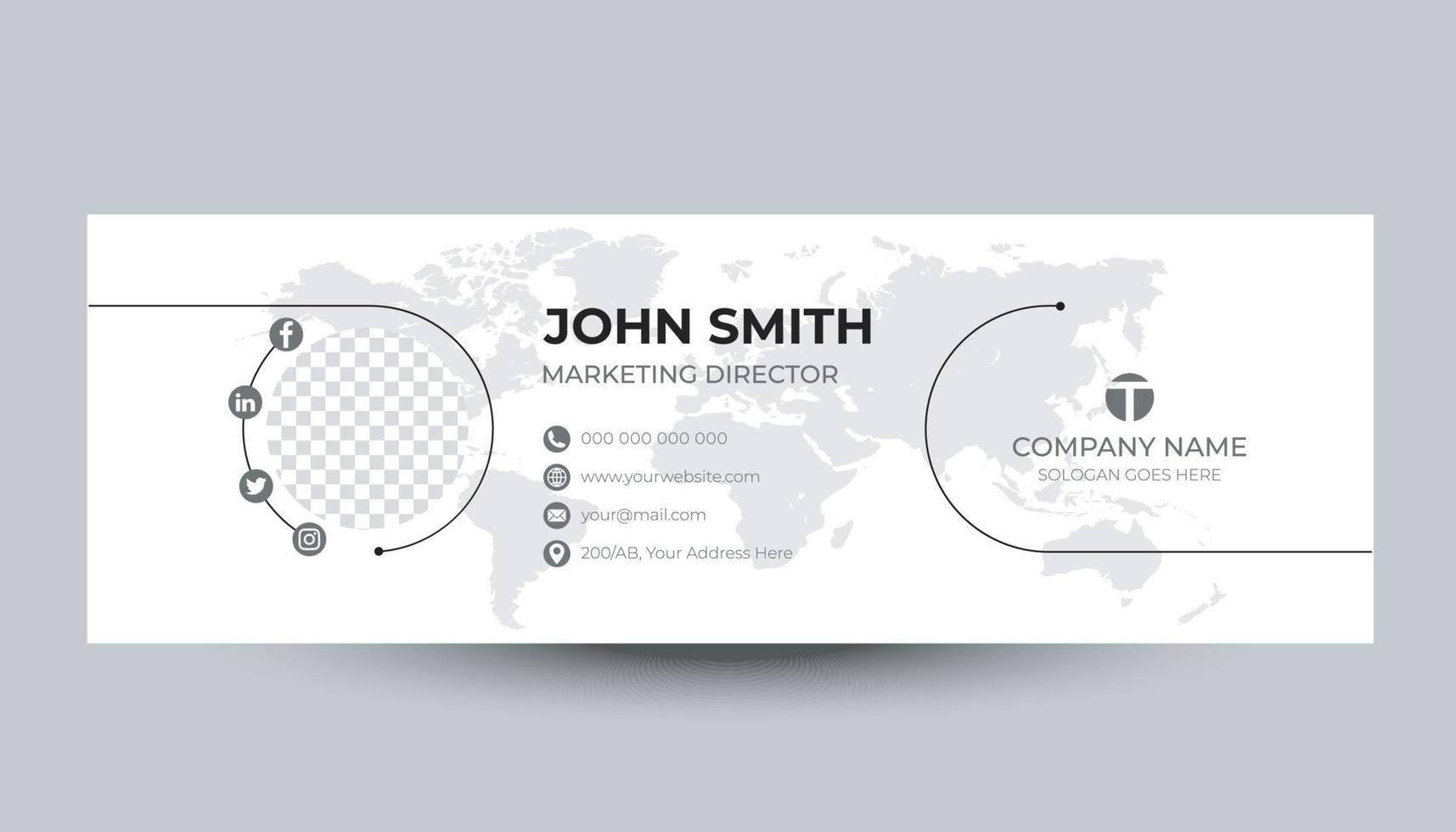 Modern Email Signature Design Template vector