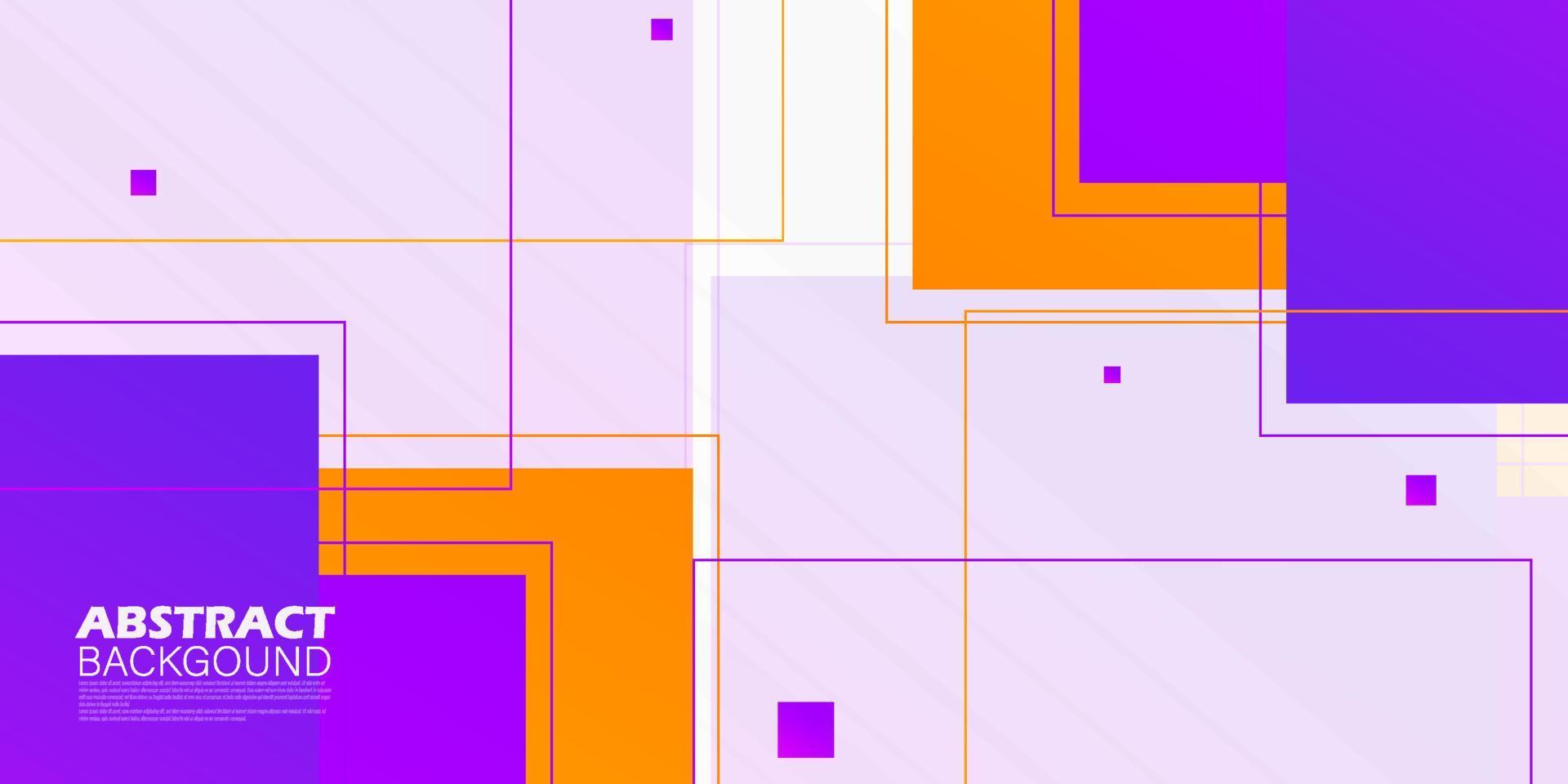 Fondo de vector púrpura y naranja con líneas cuadradas. diseño decorativo de sombra en estilo simple con líneas. mejor diseño para su anuncio, póster, vector banner.eps10