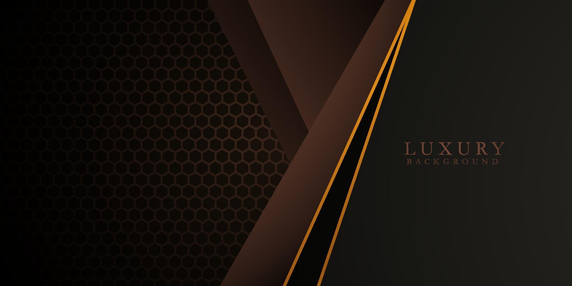 abstract dark brown background with shadows and simple lines. looks 3d with additional hexagonal patterns and gold line. suitable for posters, brochures, e-sports and others. eps10 vector