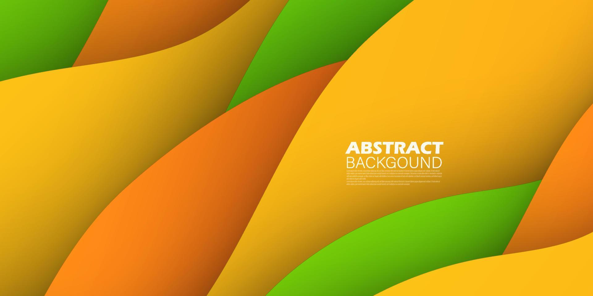 fondo abstracto ondulado colorido premium moderno con degradado de color verde y naranja suave en el fondo. eps10 vector
