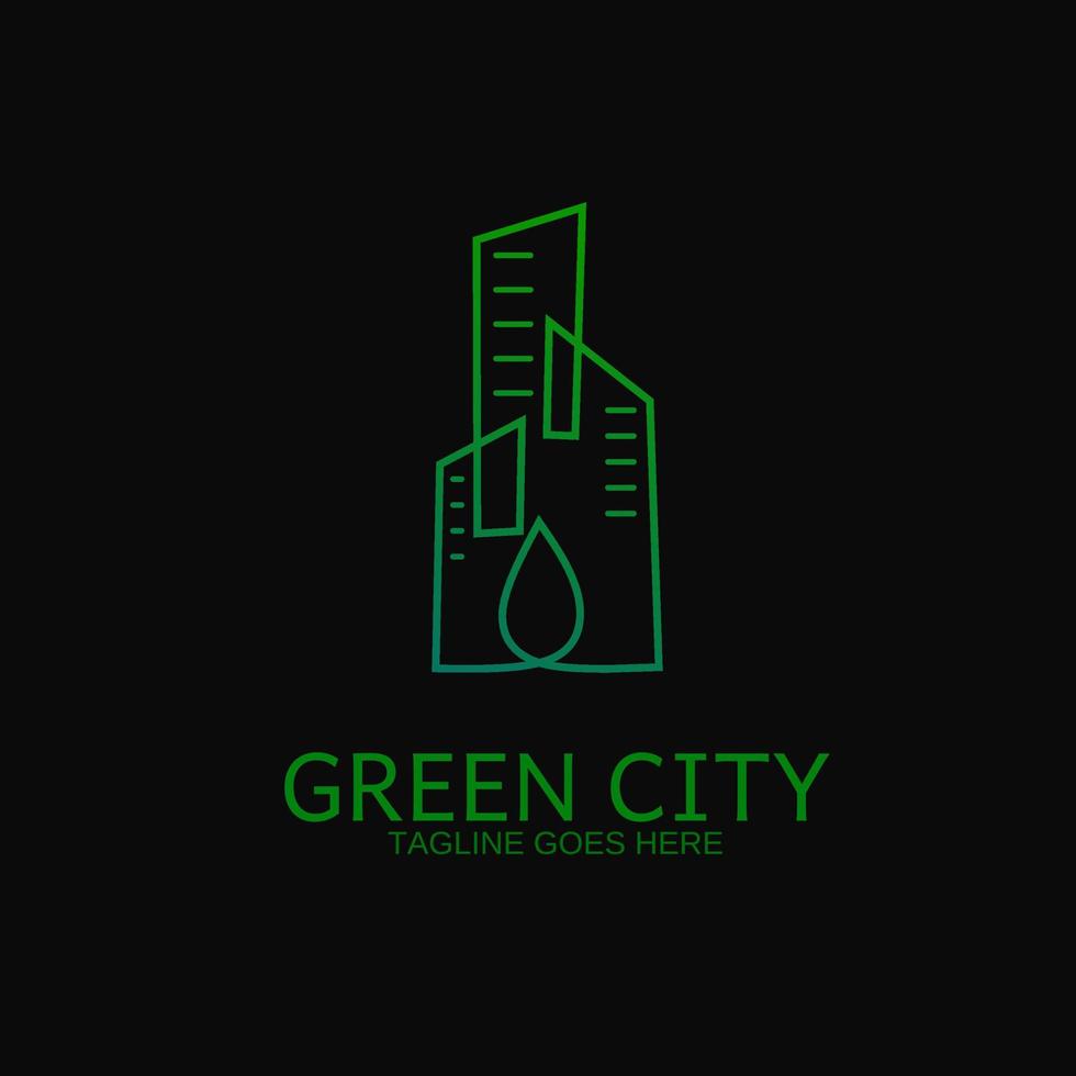 ilustración gráfica vectorial de la plantilla de logotipo ciudad verde adecuada para la ecología del logotipo, los negocios y otros vector