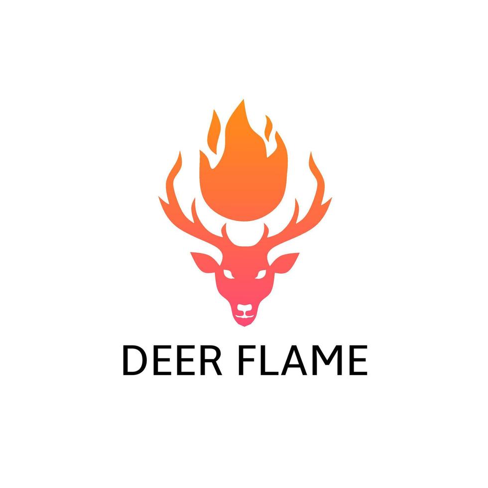 Illustration vector graphic of logo template deer flame