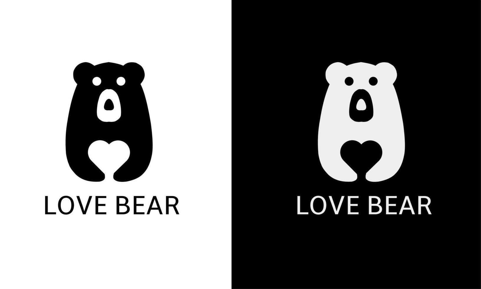 ilustración vectorial gráfico de plantilla de logotipo oso abrazo amor vector