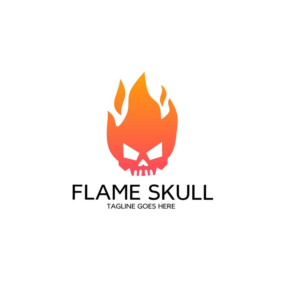 Illustration vector graphic of logo template flame skull