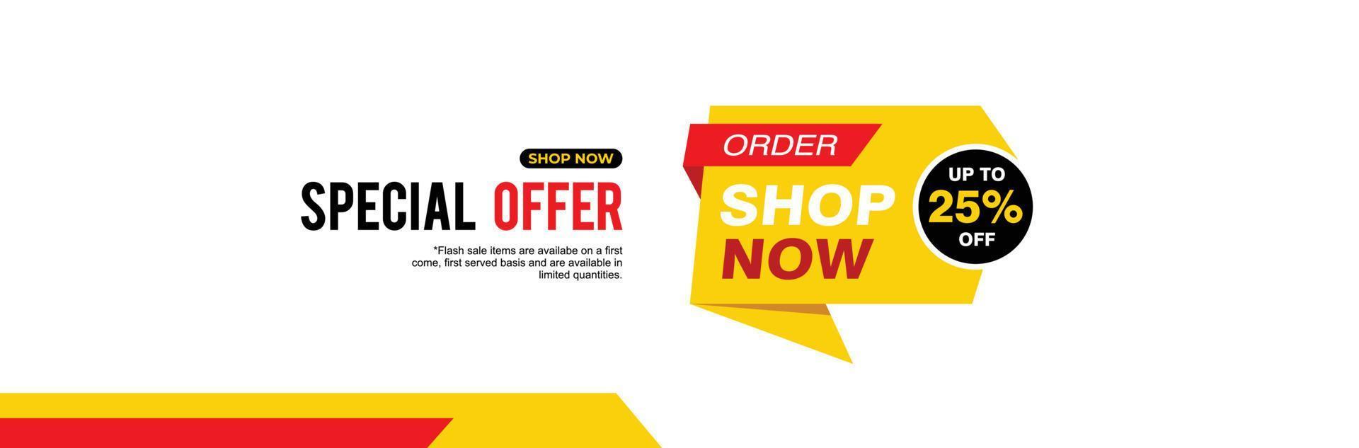 25 Percent discount offer, clearance, promotion banner layout with advertising template. vector