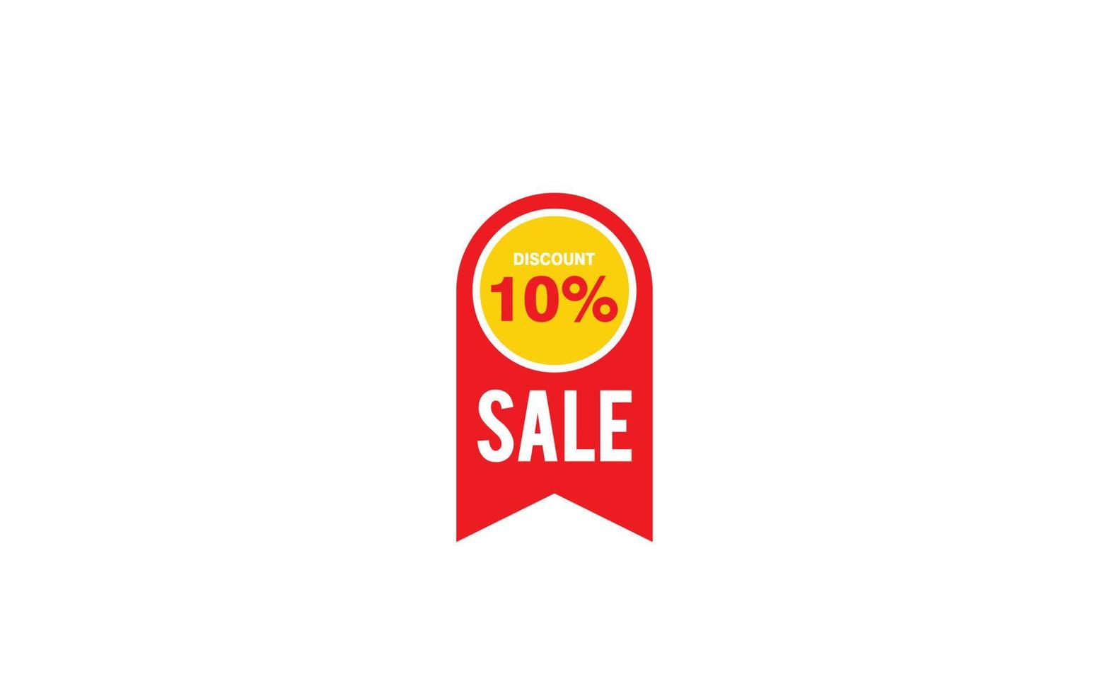 10 Percent discount offer, clearance, promotion banner layout with sticker badge. vector