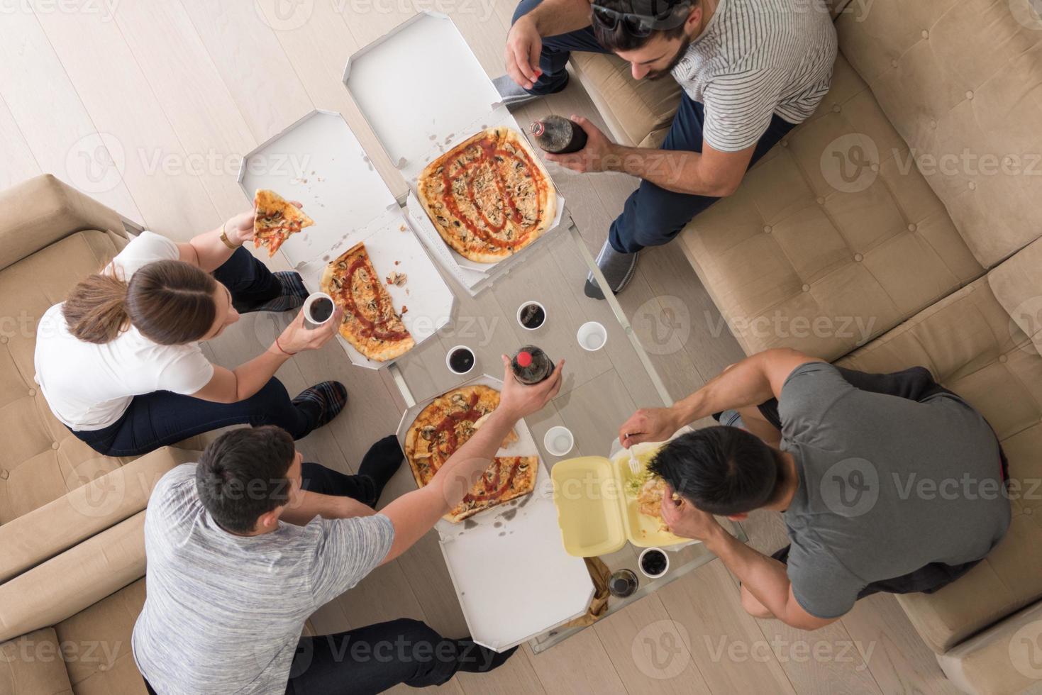 Pizza time a group of people photo