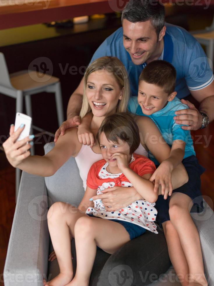 Family having fun at home photo