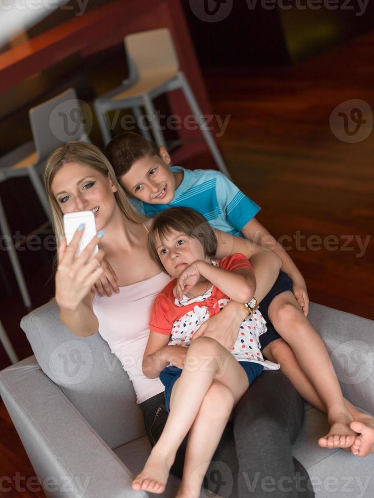 Family having fun at home photo