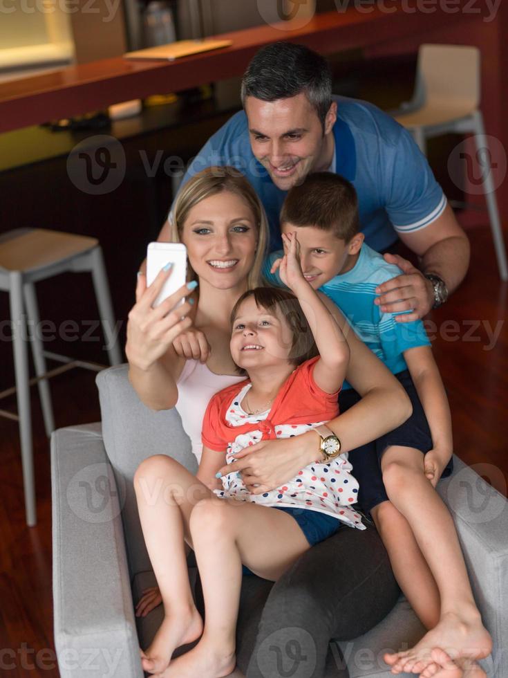 Family having fun at home photo