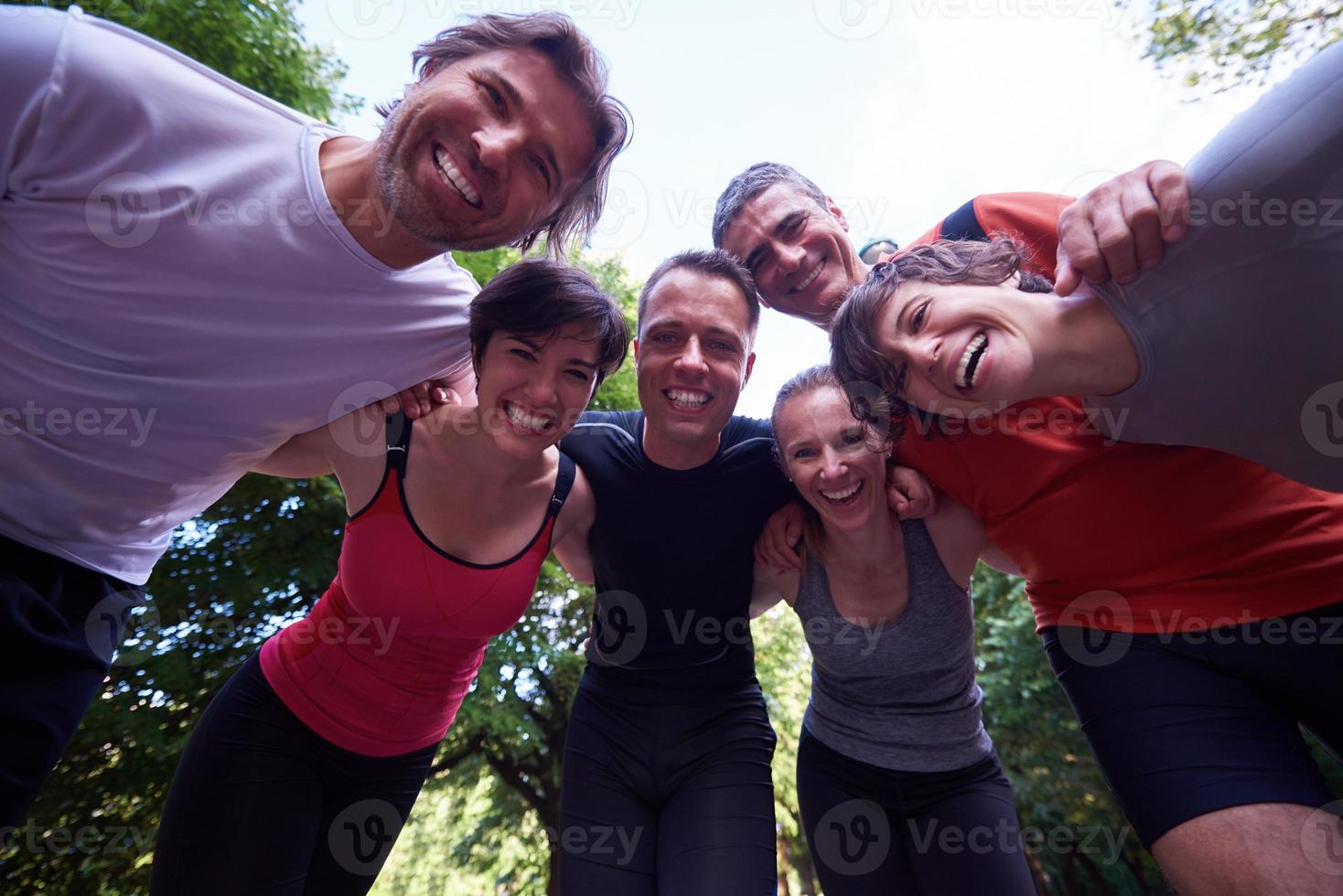 jogging people group have fun photo