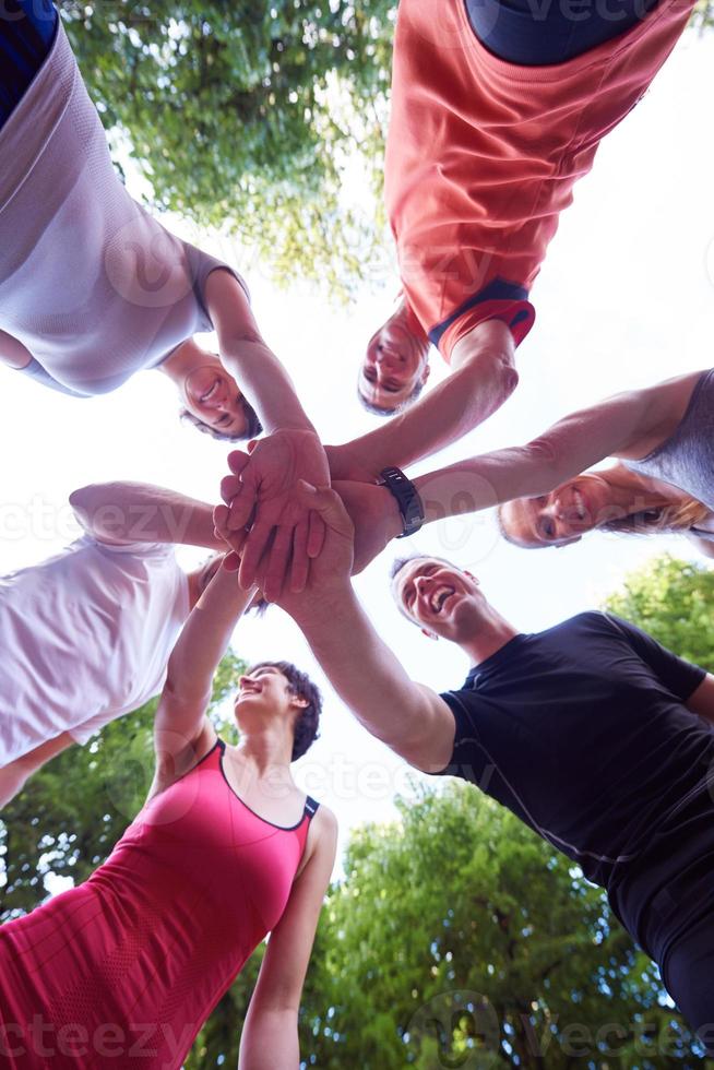 jogging people group have fun photo