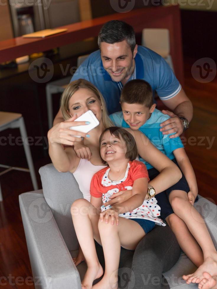 Family having fun at home photo
