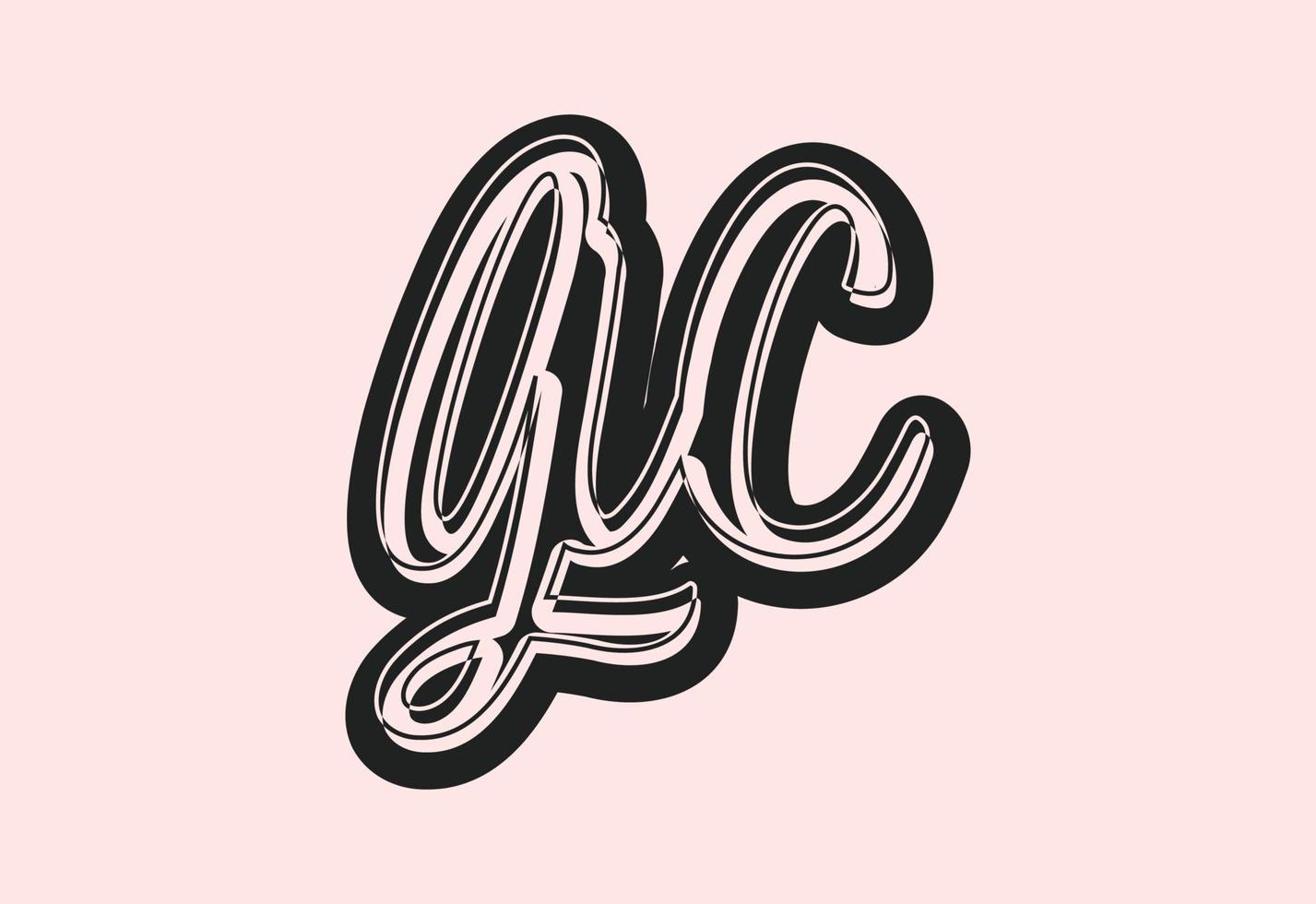plantilla de diseño de logotipo e icono de letra gc vector