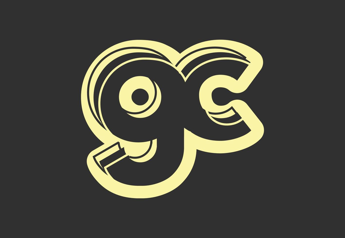plantilla de diseño de logotipo e icono de letra gc vector