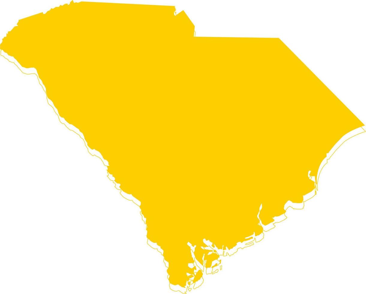 America South Carolina vector map.Hand drawn minimalism style.