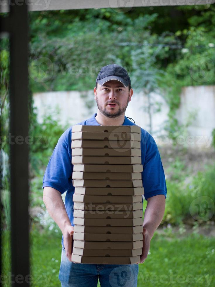 repartidor de pizza foto