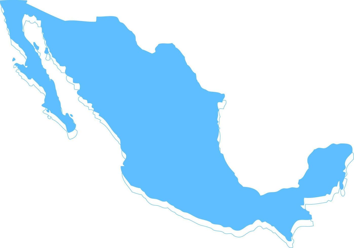 Mexico vector map.Hand drawn minimalism style.