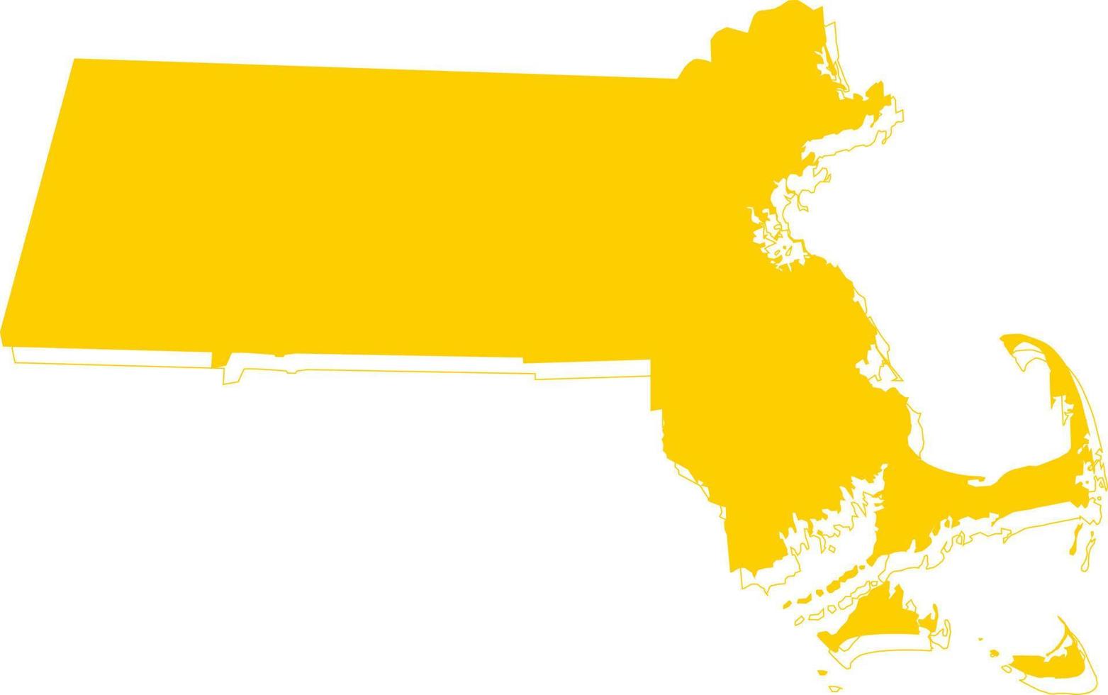 America Massachusetts vector map.Hand drawn minimalism style.