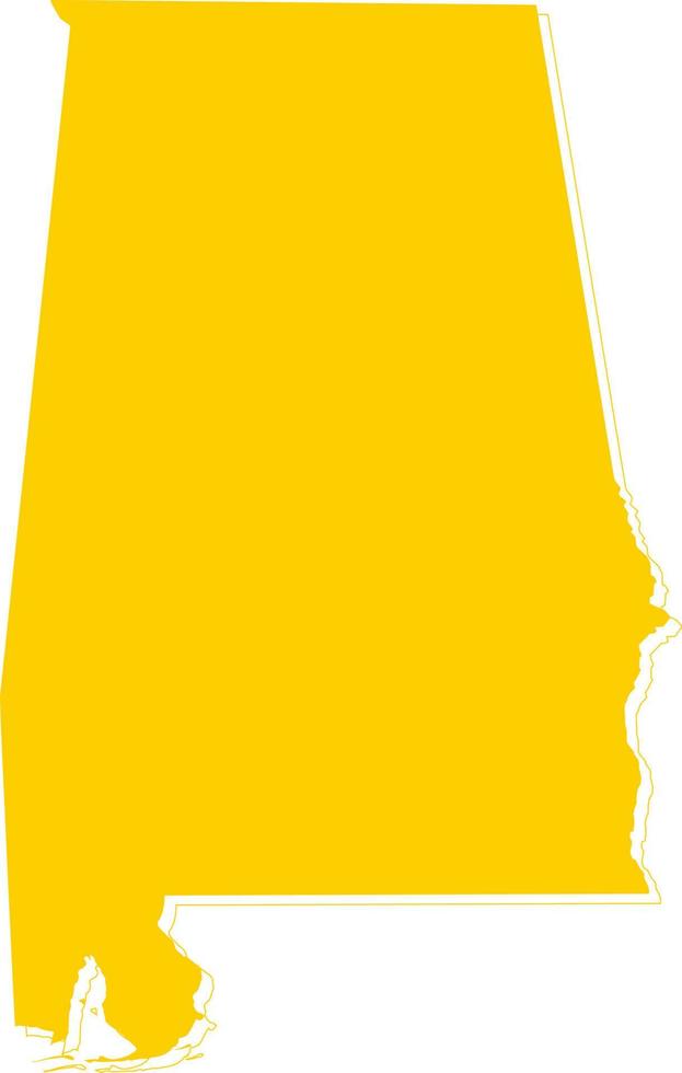 America Alabama vector map.Hand drawn minimalism style.