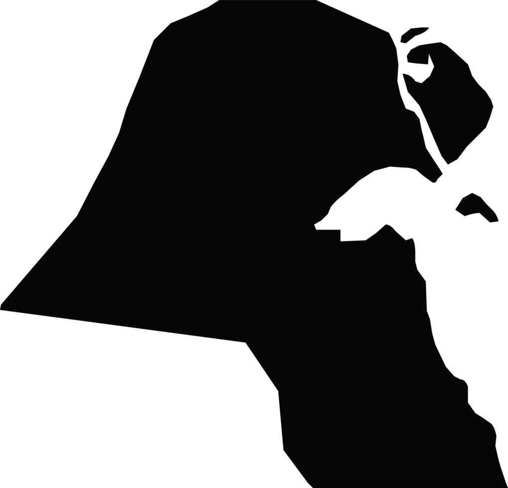 Asia Kuwait vector map.Hand drawn minimalism style.