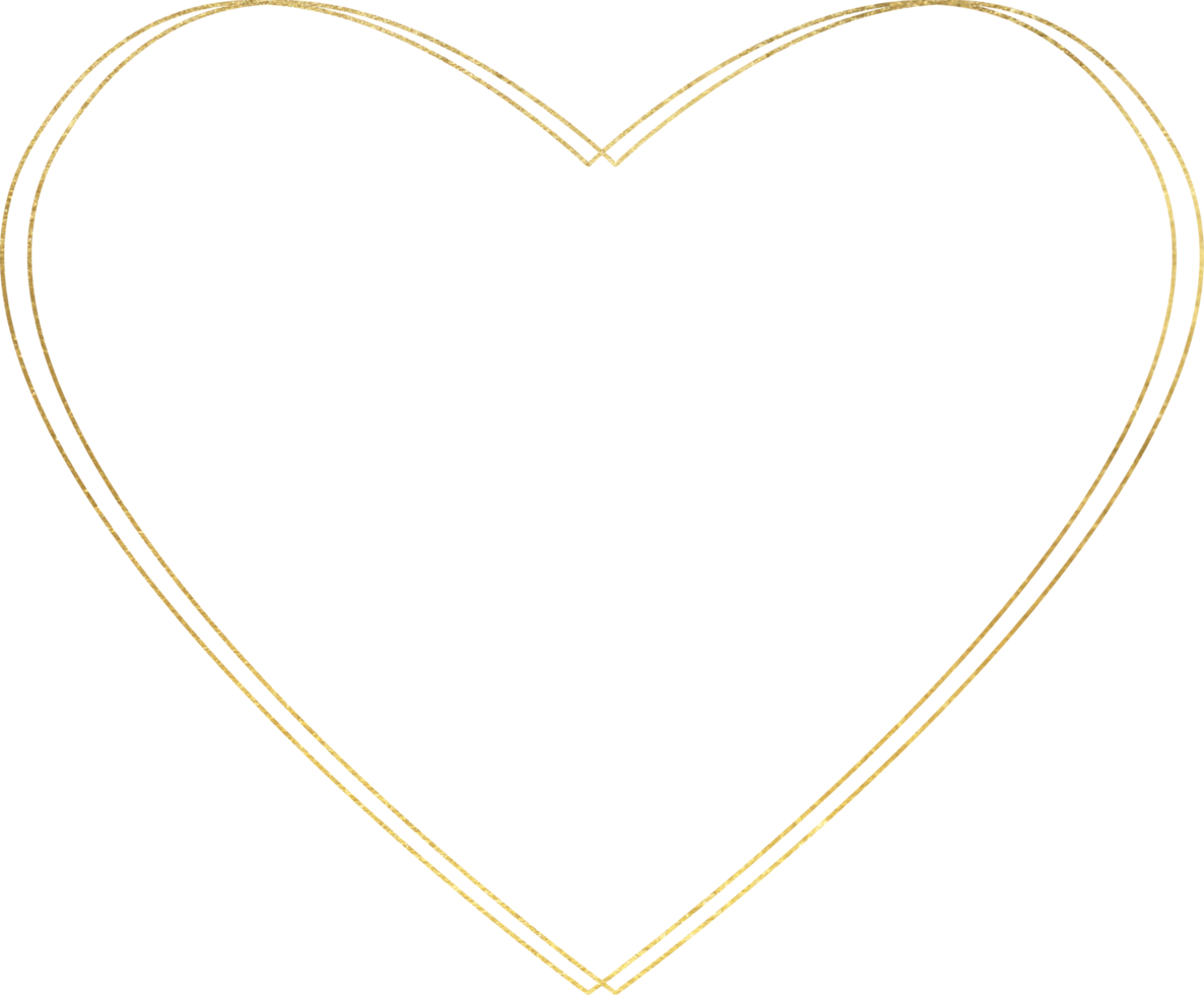 Gold hearts frame and border png