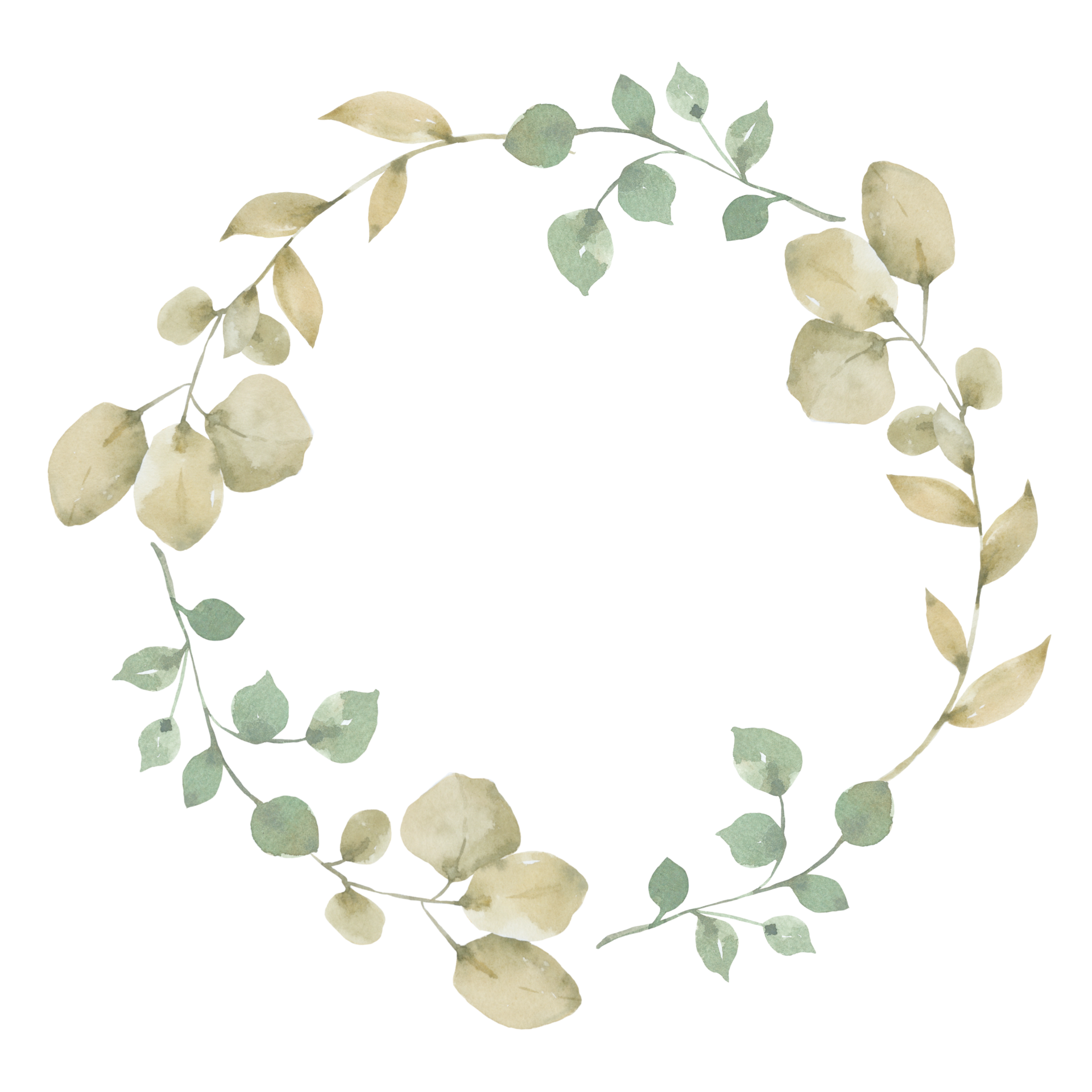 Leaf wreath watercolor 10829145 PNG