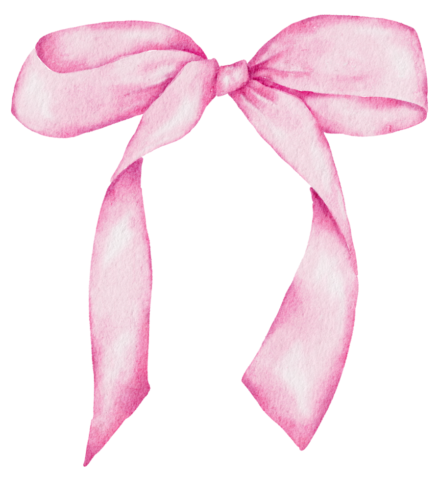 Pink Ribbon Bow Clipart Transparent Background, Watercolor Pink Ribbon Bow,  Watercolor, Bow, Pink PNG Image For Free Download