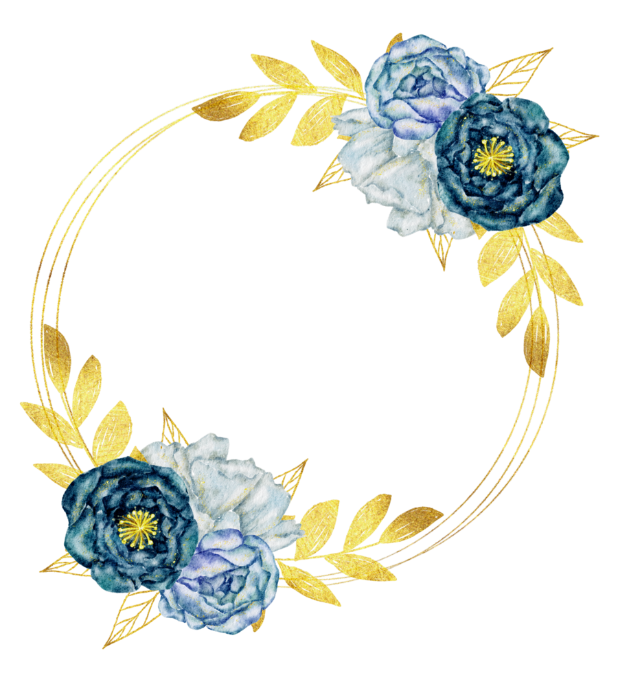 aquarelle de couronne de fleurs png