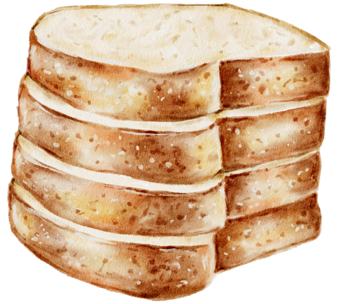 aquarel bakkerij, brood, taart, bakken, handverf png