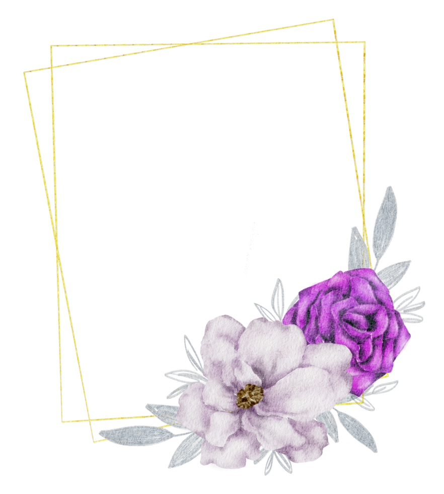 aquarela de coroa de flores violeta png