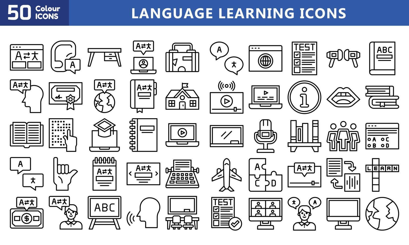 iconos para móviles y web. pictogramas de alta calidad. conjunto de iconos lineales de negocios, médicos, ui y ux, medios, dinero, viajes, etc. vector