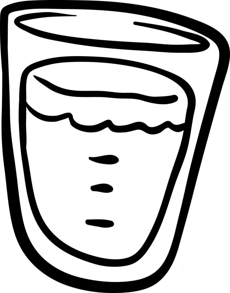 Glass of coffee coffee hand drawn line icon. vector