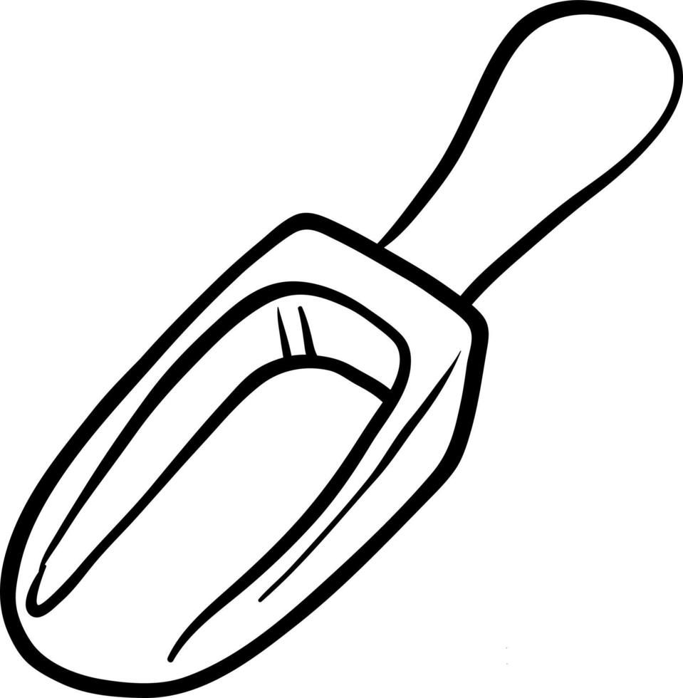 Scoop for coffee line drawn icon. vector