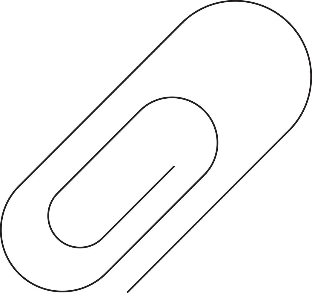 Paperclip web icon drawn with line. vector