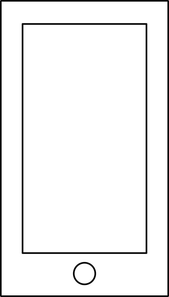 Phone mobile web icon drawn with a line. vector