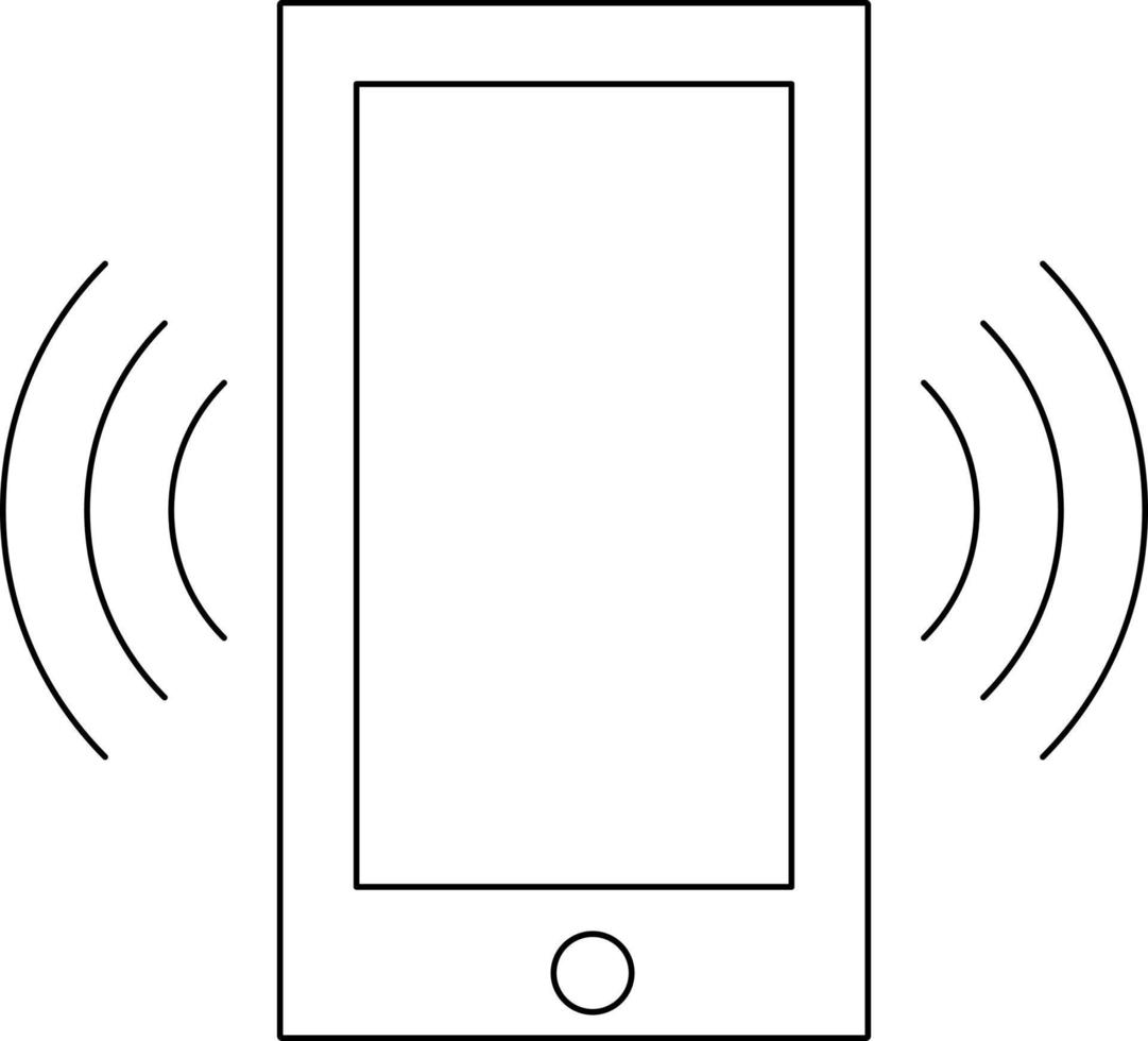 icono web de llamada de teléfono móvil dibujado con línea. vector